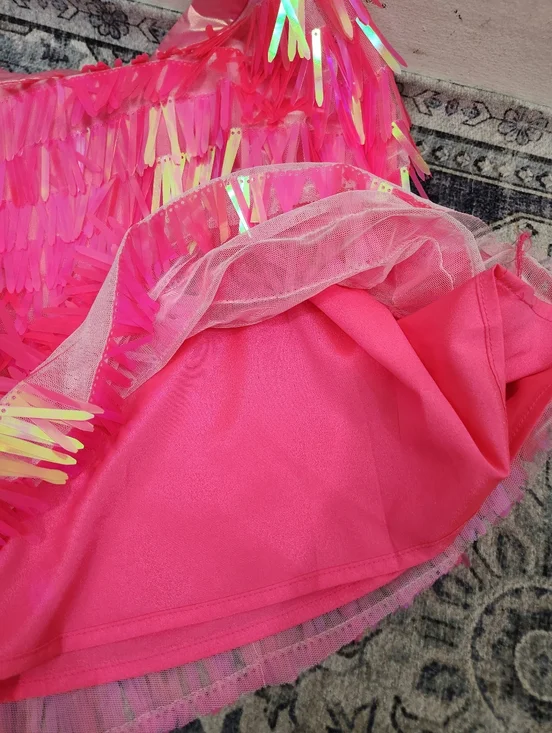 Queen Of Sparkles rectangle sequin skirt in hot pink - Picture 7 of 9